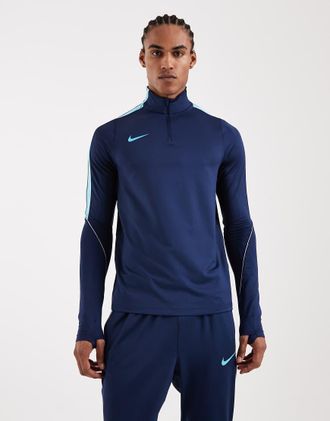 NIKE SPORTWEAR Strike Dri-FIT - Top a maniche lunghe in drill blu navy e blu