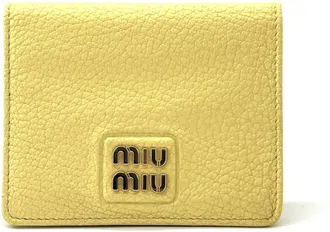 Miu Miu Lemon Yellow Leather Wallet (Bi-Fold) (Pre-Owned)