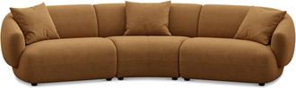 Castlery Auburn Curve Sofa Customized, Caramel Performance Fleece, Spill Resistant, Modular for Sofas, Castlery