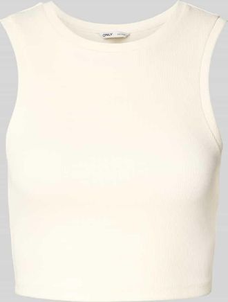 Only Slim Fit Crop Tops aus Baumwoll-Mix Modell VILMA in Offwhite, Gr&ouml;&szlig;e XL