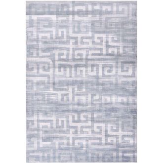 Beliani Area Rug Grey Fabric 140 x 200 cm Modern Geometric Pattern Living Room Bedroom For Underfloor Heating Anti-Slip Bottom BEYDAG