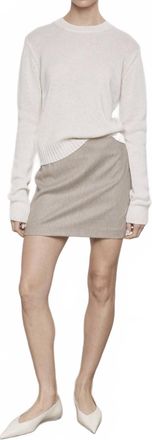 Enza Costa Wool Suiting Mini Skirt In Light Grey Melange
