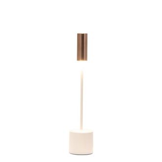 Zafferano L&aacute;mpara de mesa zafferano led marfil pulido y bronce cepillado