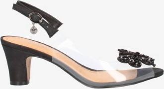 J. Rene&eacute; Womens Kerensa Sling Back Pumps In Clear/black