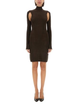 Helmut Lang Ribbed Turtleneck Mini Dress