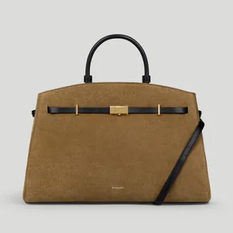 DeMellier The Hudson in Tobacco Suede & Black Smooth Leather Tote & Work bag