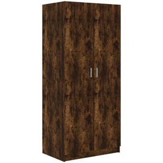 vidaXL Wardrobe Smoked Oak 80x50x180 cm Engineered Wood vidaXL
