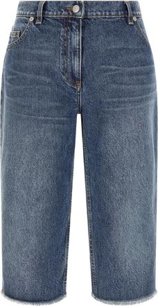 Magda Butrym 08 Capri Jeans met lage taille - Dames - Denim shorts - Blauw - 2XS - Katoen - Korte Broeken