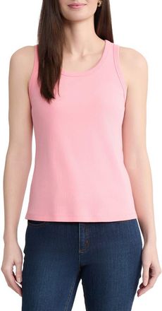 Jones New York Scoop Neck Cotton Tank in Coral Canyon at Nordstrom, Size X-Large