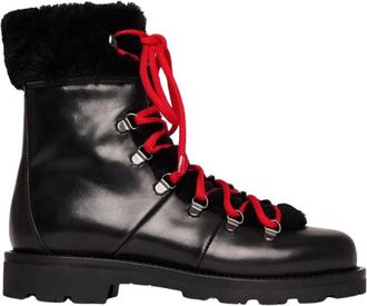 Scarosso Kat Bont Enkellaarzen - Dames - Winterlaarzen - Zwart - 38 1/2 EU - Leer - Schoenen