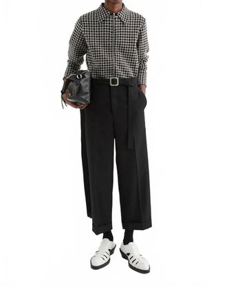 Jil Sander Wool Blend Zip-Up Shirt In Dark Grey