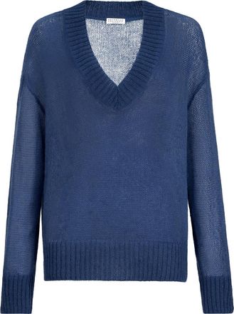 Brunello Cucinelli Virgin wool and mohair sweater in Blue at Nordstrom, Size Xx-Small Eu