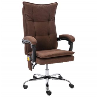 vidaXL Silla De Oficina De Masaje Tela Marr&oacute;n Vidaxl