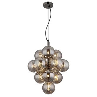 Netlighting Conor Globe Pendant Gunmetal Balls Smoke Glass Shade 13x G9 in Grey