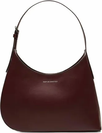 Want Les Essentiels Arch Smooth Leather Shoulder Bag in Dark Cherry at Nordstrom
