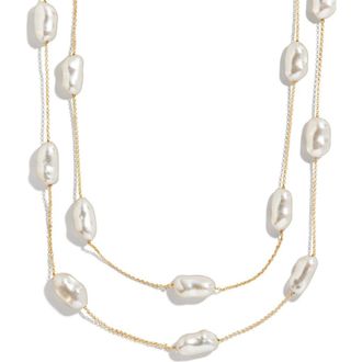BaubleBar Teagan Station Necklace in Pearl at Nordstrom