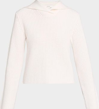 Vince Ribbed Wool-Cashmere Sailor Sweater