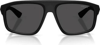 Prada PS B02S Zonnebril - Heren - Zonnebrillen - Zwart - 59 MM - Nylon - Accessoires