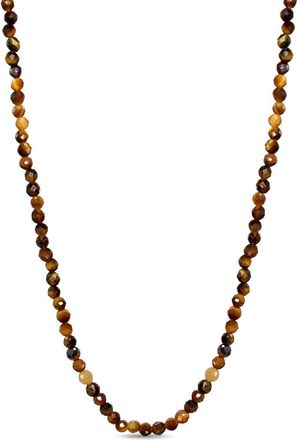 Jewelmak 14K Tiger Eye Necklace