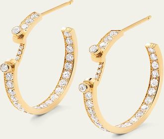 Nouvel Heritage 18K Eternity Tuxedo Mood Hoop Earrings