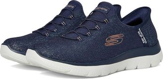 Skechers Summits-Lunar Glow Hands Free Slip-Ins Womens Shoes Navy : 6.5 B - Medium, Textile
