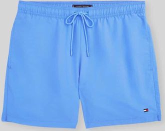 Tommy Hilfiger Regular Fit Badehose mit Logo Stitching in Blau, Gr&ouml;&szlig;e XXL