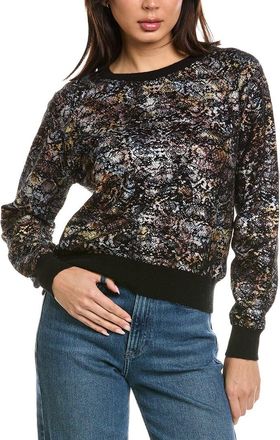 Brodie Felicity Foiled Snake Crewneck Cashmere Sweater