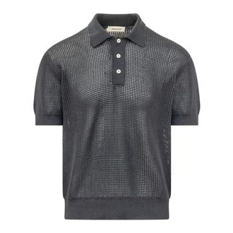 ATOMOFACTORY Polo Shirts, male, Gray, Size: S Polo Traforata