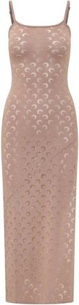 Marine Serre Moon Long Dress - Dames - Maxi kleedjes - Roze - M - Polyester - Kleedjes