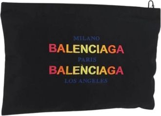 Balenciaga Pre-owned Clutches, female, Black, Size: ONE SIZE Pre-owned Vintage Canvas Clutch