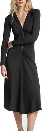 Michael Kors Kleedjes, Dames, Zwart, M, Gerimpelde Mini Jurk