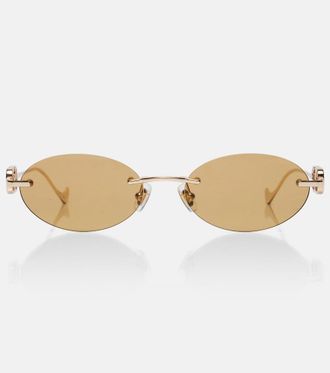 Valentino Bejewelled VLogo oval sunglasses