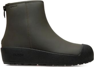 Bally Curling side-zip rain boots - men - Calf Leather/Rubber - 46 - Green