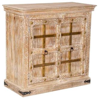 Wanderlust Deco Aparador De Madera Beige 99x46x96h Cm