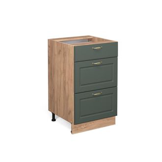 Vicco Mueble Bajo De Cocina Fame-line, Verde Dorado Casa De Campo, 50 Cm Sin Encimera Vicco