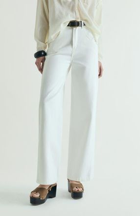 Scalpers Contrast Stitching Jeans in Ecru at Nordstrom, Size 44 Eu