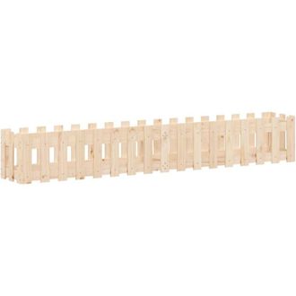 vidaXL Vidaxl - Arriate Elevado Jard&iacute;n Con Valla Madera Maciza Pino 200x30x30cm