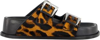 PARIS TEXAS Luipaard Platte Sandalen - Dames - Sandalen - Veelkleurig - 37 EU - Schoenen