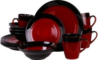 Elama Tanizia 16 Piece High Gloss Dinnerware Set in Red at Nordstrom