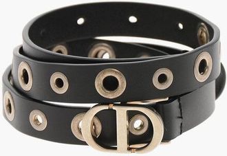 Dior Slim-Fit Leather Belt with Studs 20mm size 75