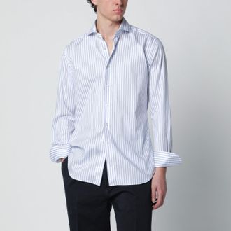 Xacus Camicia Travel Tailor Fit bianca a righe