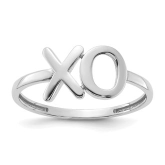 Diamond2Deal 14k White Gold Polished X-O Ring