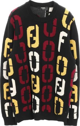 Fendi 2000s logo crew-neck sweater - Black