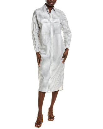 Emerson Fry Oversized Pocket Linen-Blend Shirtdress