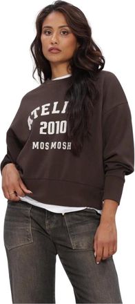 Mos Mosh MOS Mosh, Hoodies & sweatvesten, Dames, Bruin, XS, Crewneck Sweatshirt