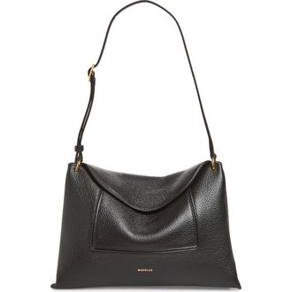 Wandler Penelope Slouch Leather Crossbody Bag in Black Crust at Nordstrom
