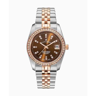 Jacques du Manoir Inspiration Business Diamond Brown Dial Unisex Watch NROP.25