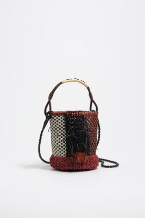 Bimba & Lola Woven Leather Mini Bag in Red at Nordstrom