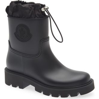 Moncler Kickstream Waterproof Rain Boot in Black/Black at Nordstrom, Size 11Us