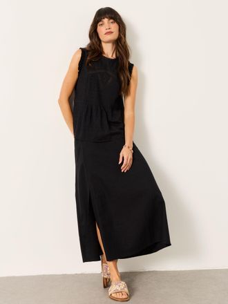Fat Face FatFace Black Regular Gi Embroidered Blouse
